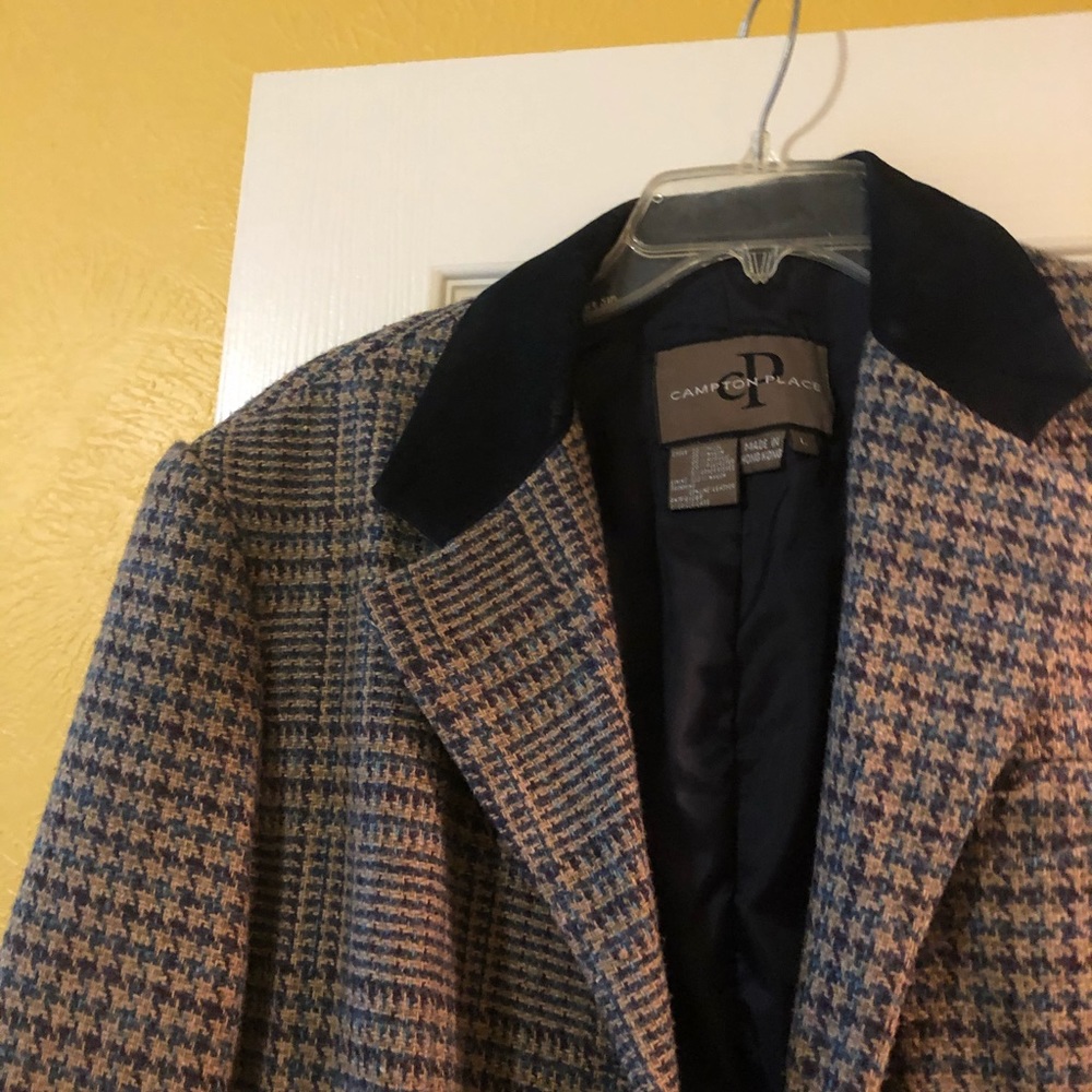 Blue suede velvet color jacket
